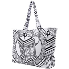 Bad Wolf Tardis Art Drawing Doctor Who Simple Shoulder Bag by Mog4mog4