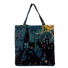 Hogwarts Castle Van Gogh Grocery Tote Bag by Mog4mog4