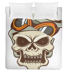 Motorcycle Helmet Skull Clip Art Cranial Skeleton Duvet Cover Double Side (queen Size) by Mog4mog4