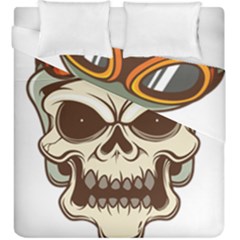 Motorcycle Helmet Skull Clip Art Cranial Skeleton Duvet Cover Double Side (king Size) by Mog4mog4