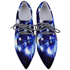 Tardis Background Space Pointed Oxford Shoes by Mog4mog4