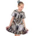 Vector Hand Painted Owl Kids  Short Sleeve Shirt Dress View1