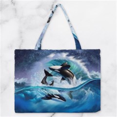 Orca Wave Water Underwater Zipper Medium Tote Bag by Mog4mog4