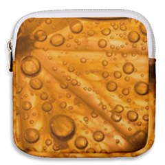 Lime Water Bubbles Macro Light Detail Background Mini Square Pouch by Mog4mog4