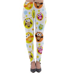 Owl Bird Cartoon Lightweight Velour Leggings by Bakwanart