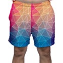 Multicolored Geometric Origami Idea Pattern Men s Shorts View1