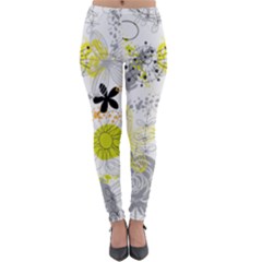 Doodle Flowers Hand Drawing Pattern Lightweight Velour Leggings by Bakwanart