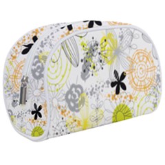 Doodle Flowers Hand Drawing Pattern Make Up Case (medium) by Bakwanart