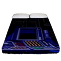 Blue Computer Monitor With Chair Game Digital Wallpaper, Digital Art Fitted Sheet (California King Size) View1