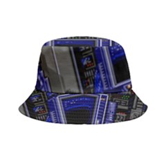 Blue Computer Monitor With Chair Game Digital Wallpaper, Digital Art Bucket Hat by Bakwanart