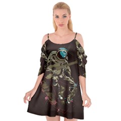 Astronaut Playing Guitar Parody Cutout Spaghetti Strap Chiffon Dress by Bakwanart