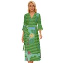 Green Retro Games Pattern Midsummer Wrap Dress View1