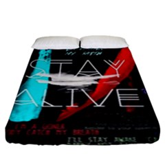 Stay Alive Fitted Sheet (king Size) by Bakwanart