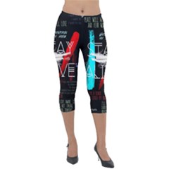 Stay Alive Lightweight Velour Capri Leggings  by Bakwanart