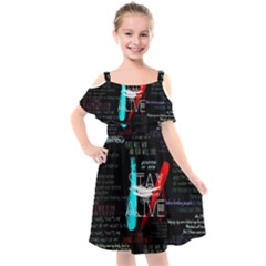 Stay Alive Kids  Cut Out Shoulders Chiffon Dress by Bakwanart