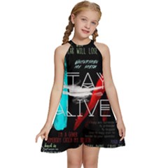 Stay Alive Kids  Halter Collar Waist Tie Chiffon Dress by Bakwanart