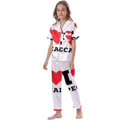 I Love Pecan Kids  Satin Short Sleeve Pajamas Set by ilovewhateva