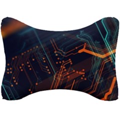 Abstract Colorful Circuit Seat Head Rest Cushion by Bakwanart