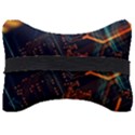 Abstract Colorful Circuit Seat Head Rest Cushion View2