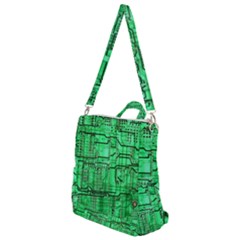 Green Circuit Board Computer Crossbody Backpack by Bakwanart