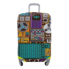 Pattern Design Art Techno Dj Music Retro Music Device Luggage Cover (small) by Bakwanart