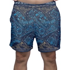 Position Of The Constellations Illustration Star Blue Men s Shorts by Bakwanart