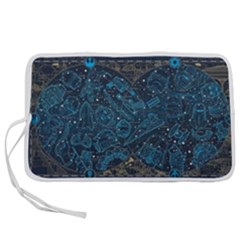 Position Of The Constellations Illustration Star Blue Pen Storage Case (l) by Bakwanart