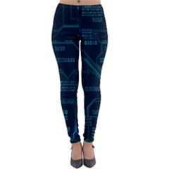 Technology Computer Circuit Boards Electricity Cpu Binary Lightweight Velour Leggings by Bakwanart