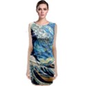 The Great Wave Of Kanagawa Painting Hokusai, Starry Night Vincent Van Gogh Classic Sleeveless Midi Dress View1