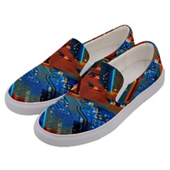 Gray Circuit Board Electronics Electronic Components Microprocessor Men s Canvas Slip Ons by Bakwanart