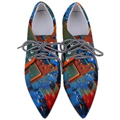 Gray Circuit Board Electronics Electronic Components Microprocessor Pointed Oxford Shoes by Bakwanart