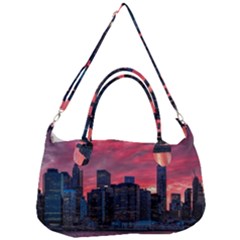 Skyline Sunset United States Reflection Usa,new York Manhattan Removable Strap Handbag by Bakwanart