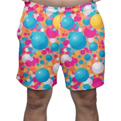 Circles Art Seamless Repeat Bright Colors Colorful Men s Shorts by 99art
