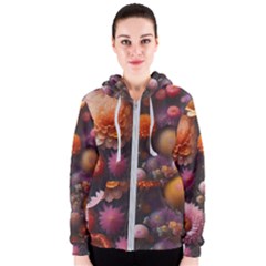 Flowers Petals Blossoms Art Flora Women s Zipper Hoodie by 99art