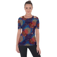 Background Graphic Beautiful Shoulder Cut Out Short Sleeve Top by 99art