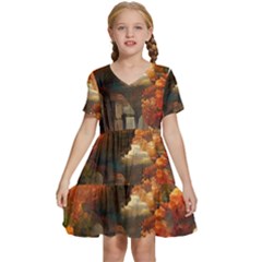 Collage Art Ai Wow Awesome Kids  Short Sleeve Tiered Mini Dress by 99art