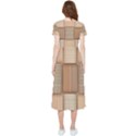 Wooden Wickerwork Texture Square Pattern High Low Boho Dress View2