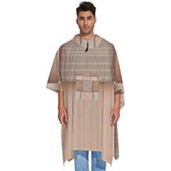 Wooden Wickerwork Texture Square Pattern Men s Hooded Rain Ponchos by 99art