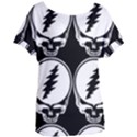 Black And White Deadhead Grateful Dead Steal Your Face Pattern Women s Oversized Tee View1