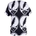 Black And White Deadhead Grateful Dead Steal Your Face Pattern Women s Oversized Tee View2