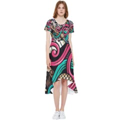 Doodle Colorful Music Doodles High Low Boho Dress by 99art