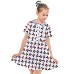 Mixed Abstract Colors Pattern Kids  Short Sleeve Shirt Dress by dflcprintsclothing