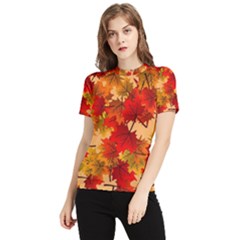 Wallpaper Background Autumn Fall Women s Short Sleeve Rash Guard by Vaneshart