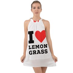 I Love Lemon Grass Halter Tie Back Chiffon Dress by ilovewhateva