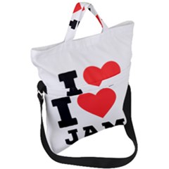 I Love Jam Fold Over Handle Tote Bag by ilovewhateva