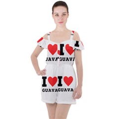 I Love Guava  Ruffle Cut Out Chiffon Playsuit by ilovewhateva