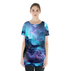 Abstract Graphics Nebula Psychedelic Space Skirt Hem Sports Top by 99art