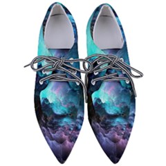 Abstract Graphics Nebula Psychedelic Space Pointed Oxford Shoes by 99art