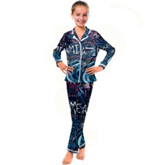 Graffiti Art Psychedelic Art Graphic Design Modern Art Kids  Satin Long Sleeve Pajamas Set by 99art