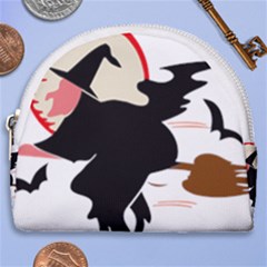 Bat Broom Broomstick Horseshoe Style Canvas Pouch by 99art